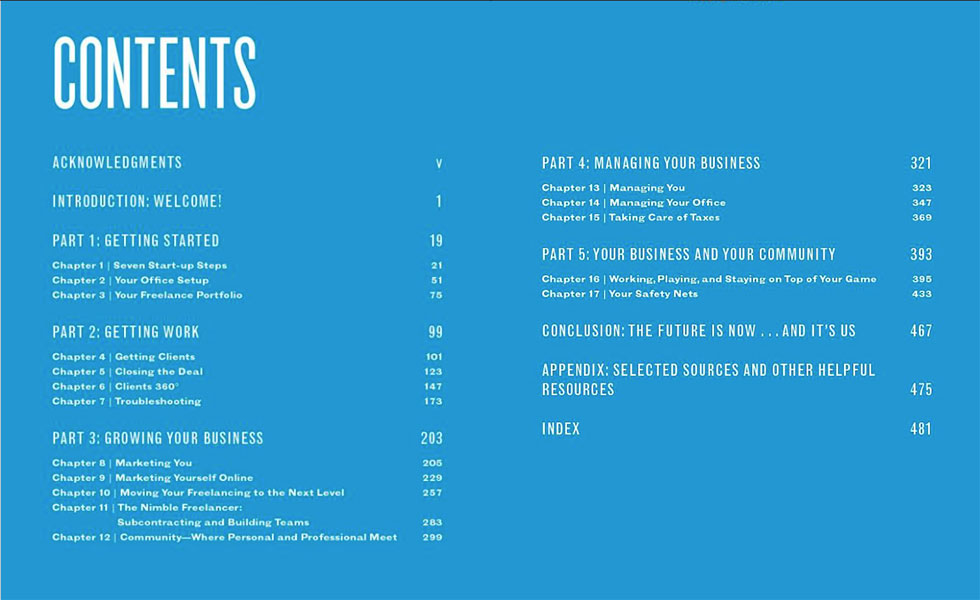 The Freelancer's Bible Table of Contents